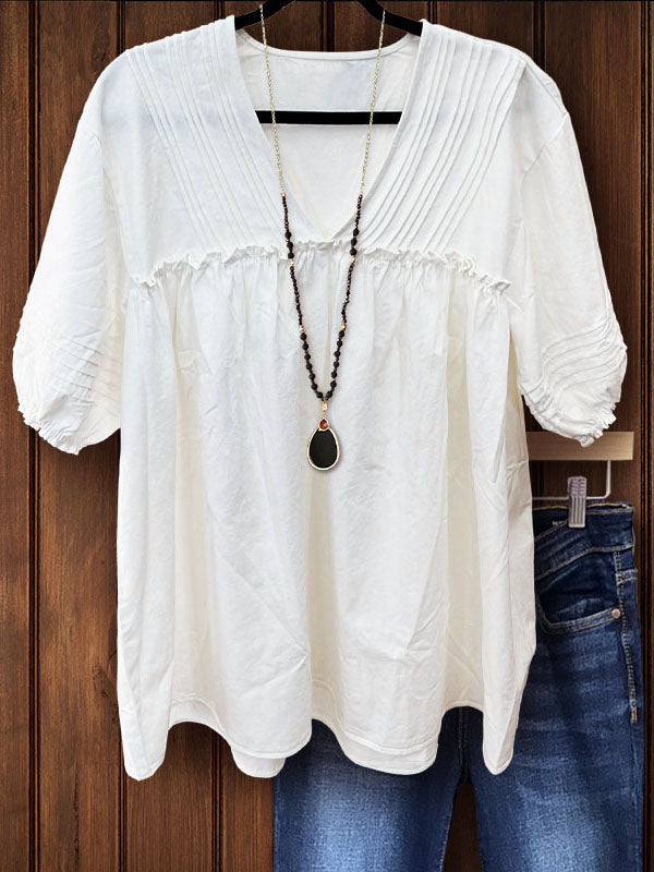 Cotton Top With Ruched Details
