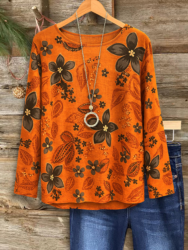 Autumn Bloom Floral Long Sleeve Top
