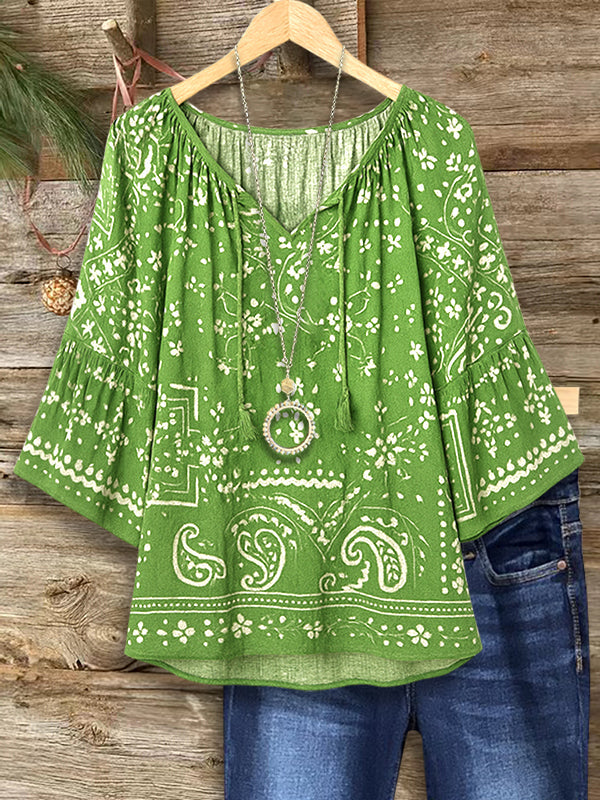Meadow Breeze Ruffle Sleeve Top