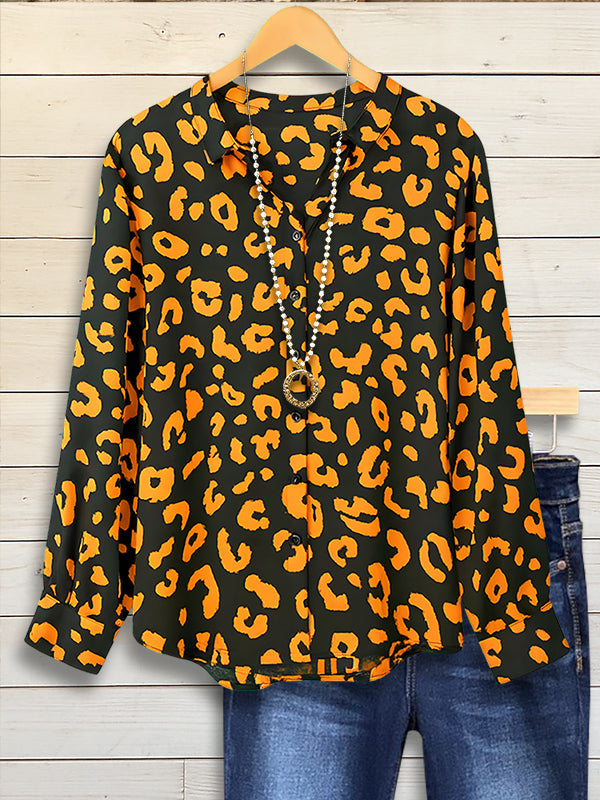 Wild Amber Leopard Print Shirt
