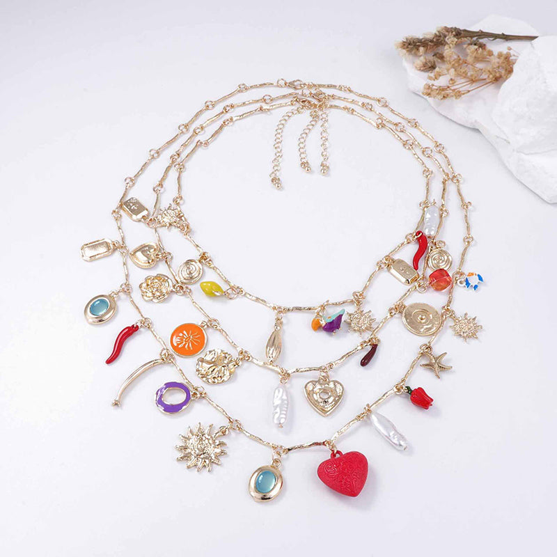 Charm Cascade Necklace