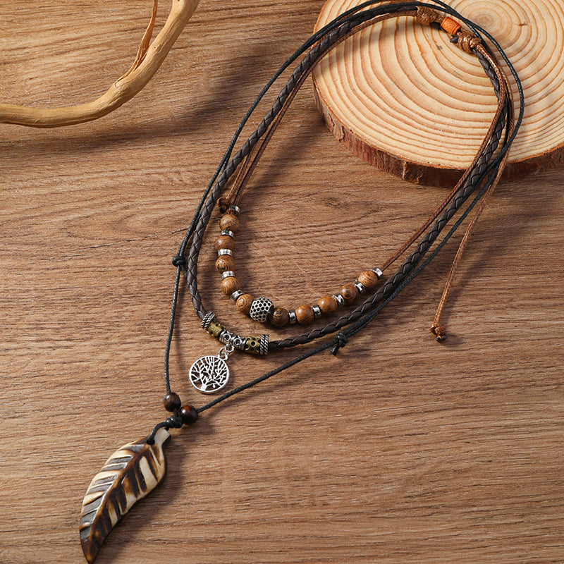 Boho Charm Layered Pendant Necklace
