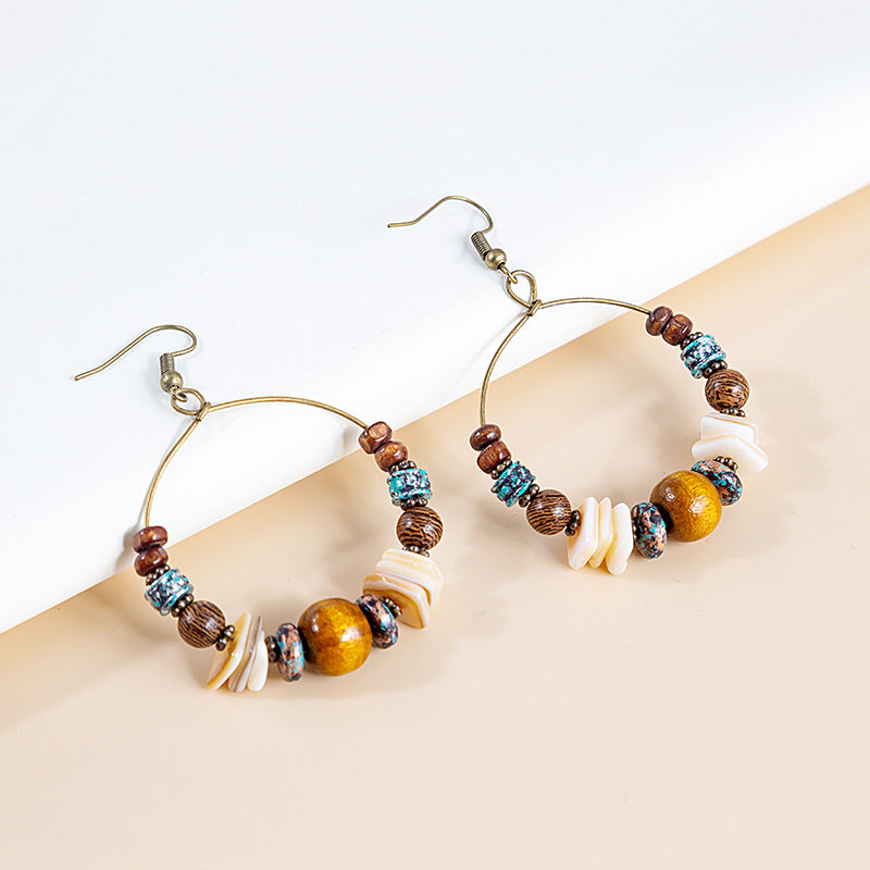 Boho Harmony Beaded Hoop Earrings