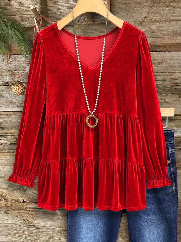 Crimson Velvet Whispers Top