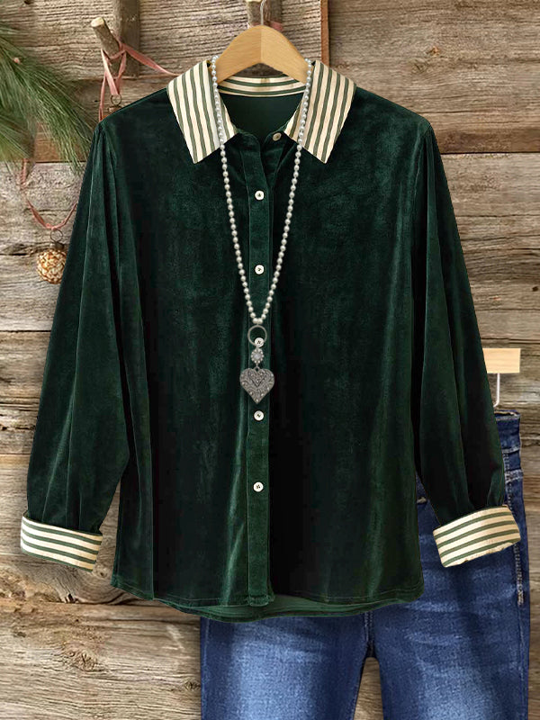 Emerald Grace Velvet Shirt