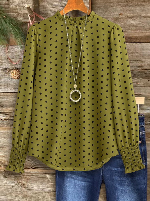 Olive Polka Charm Top