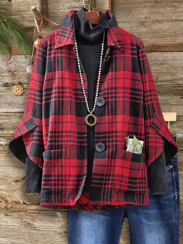 Highland Charm Plaid Cape Jacket
