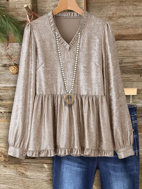 Velvet Glow Peplum Blouse