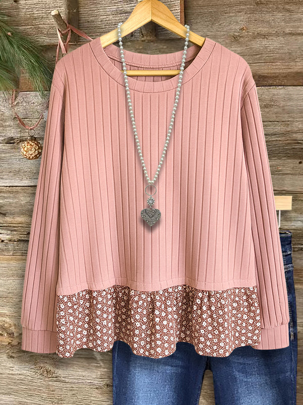 Blush Harmony Knit Peplum Top