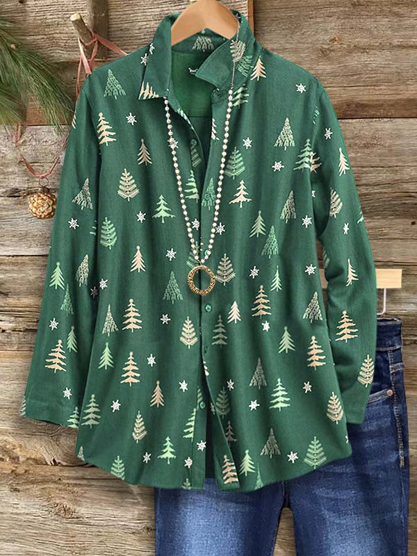 Evergreen Holiday Button Shirt