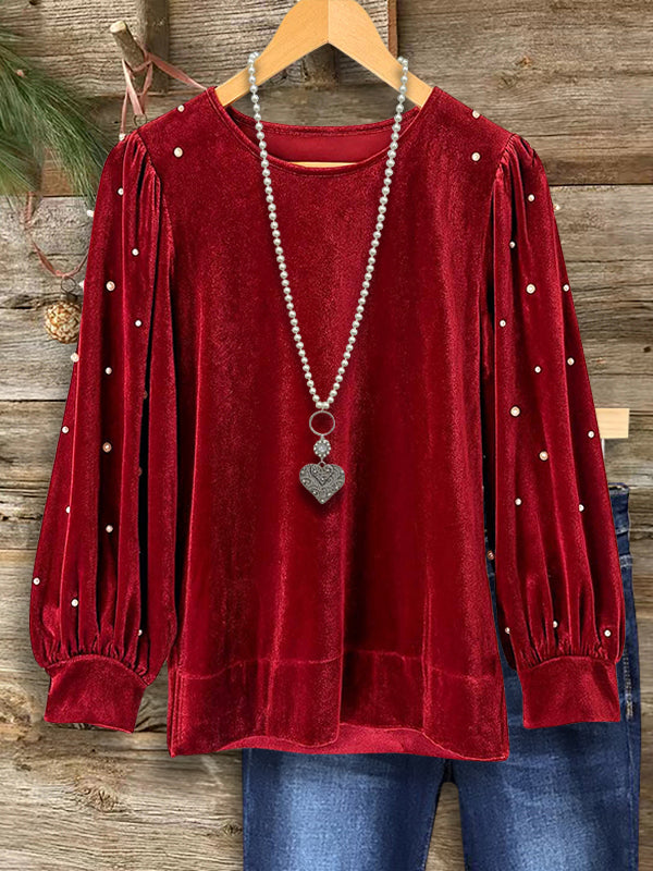 Velvet Grace Pearl Sleeve Top
