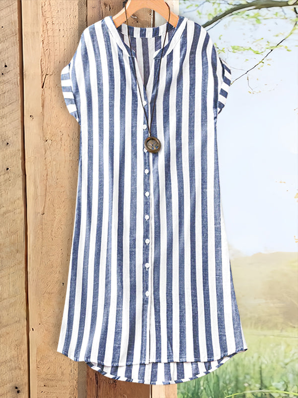 Classic Striped Casual Dress – Chicoconline