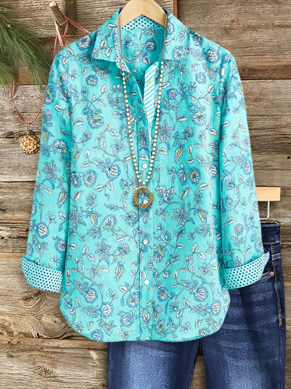 Floral Print Long Sleeved Shirt