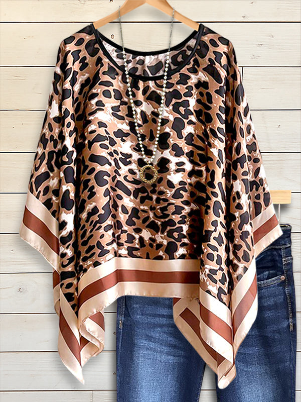 Leopard Print Dolman Sleeve Top