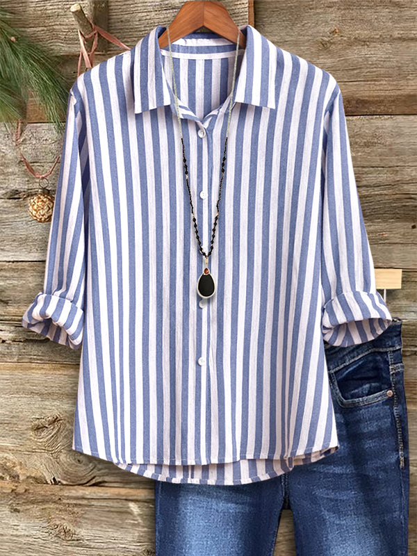 Blue Striped Button Down Shirt