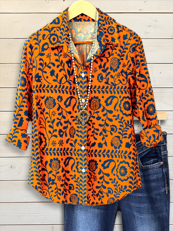 Contrast Floral Casual Shirt