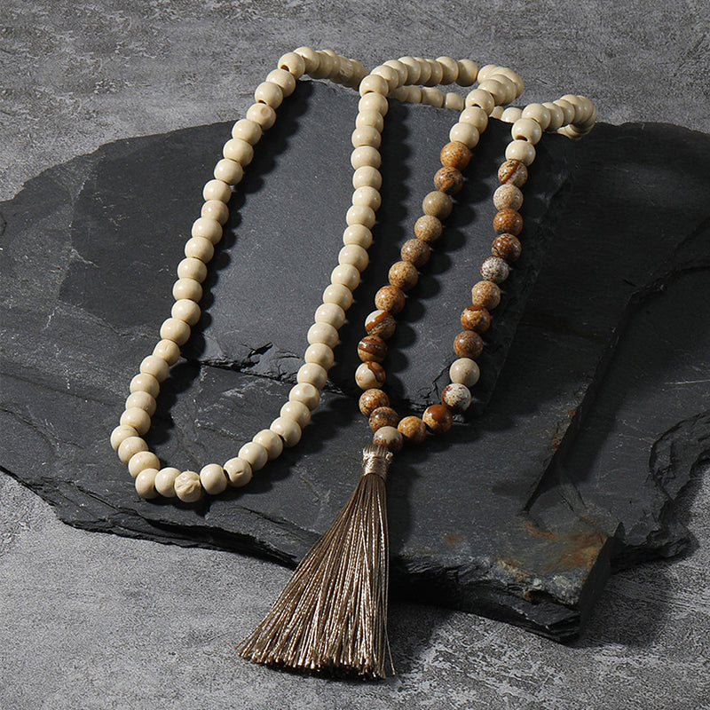 Natural Stone Tassel Necklace