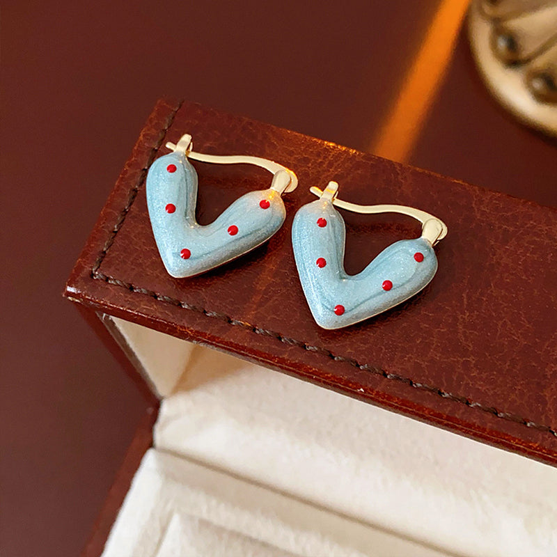 Sky Blue Love Hoop Earrings