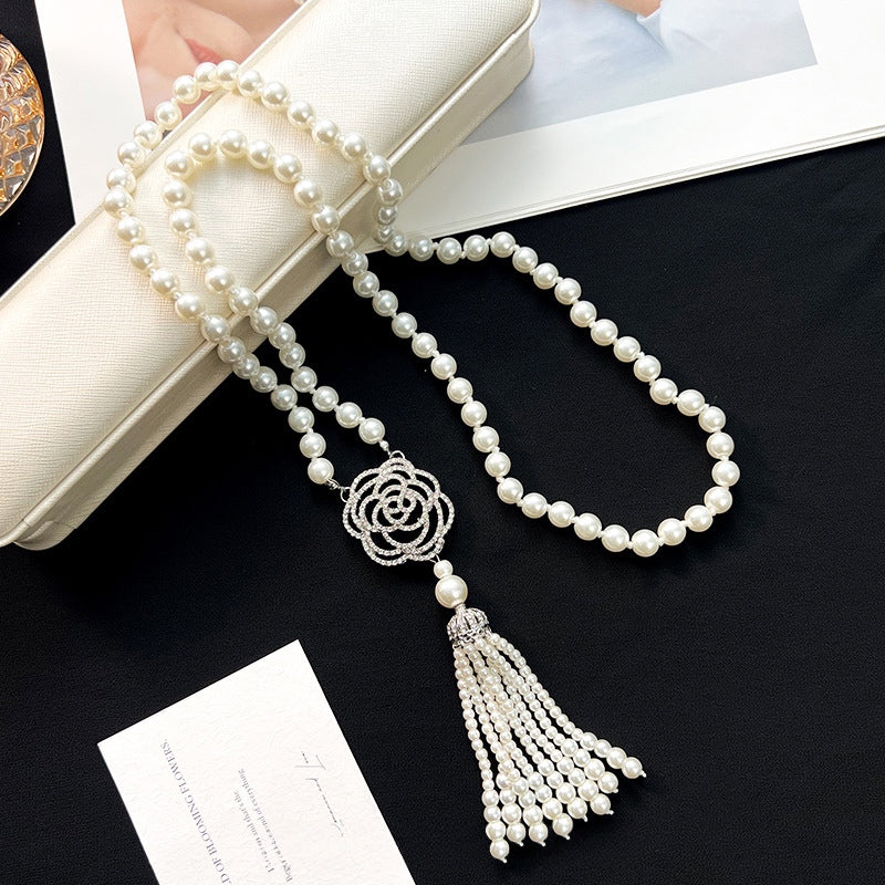 Elegance Pearl Tassel Necklace