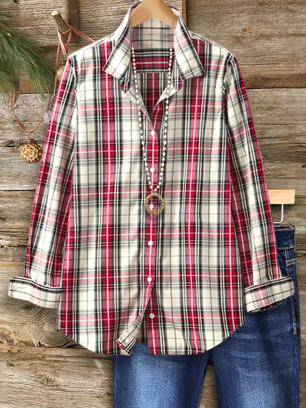 Classic Plaid Casual Blouse