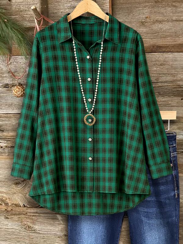 Vintage Green Plaid Shirt