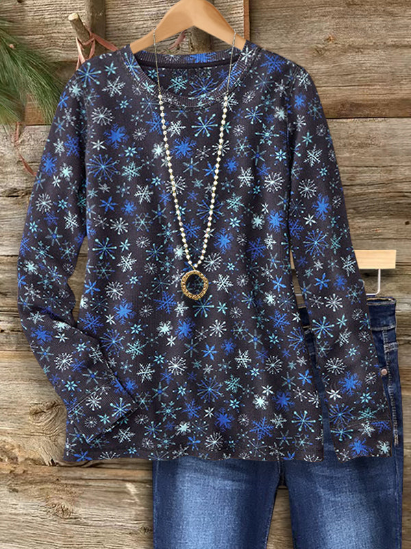 Snowflake Pattern Casual Top