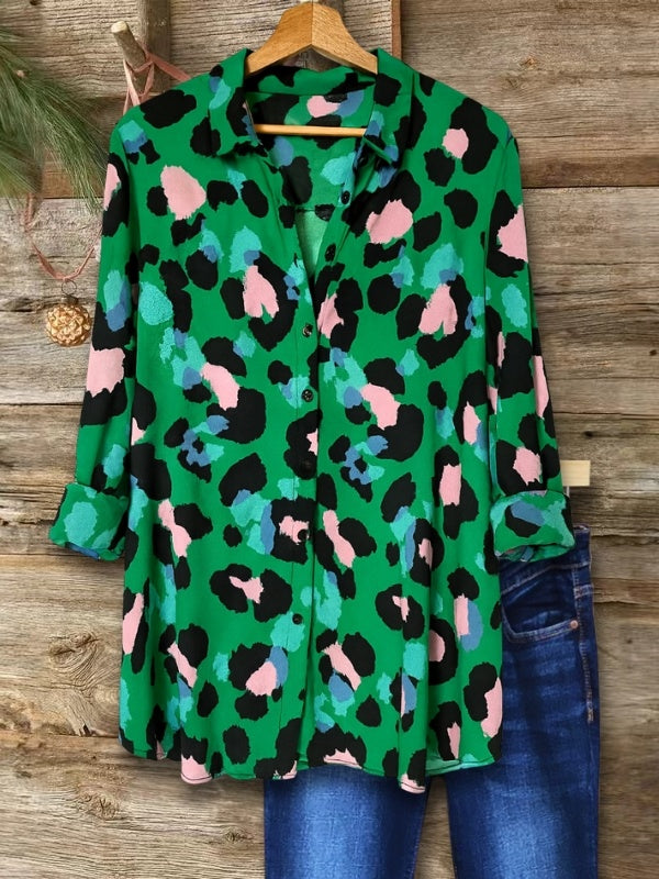 Emerald Pop Leopard Shirt
