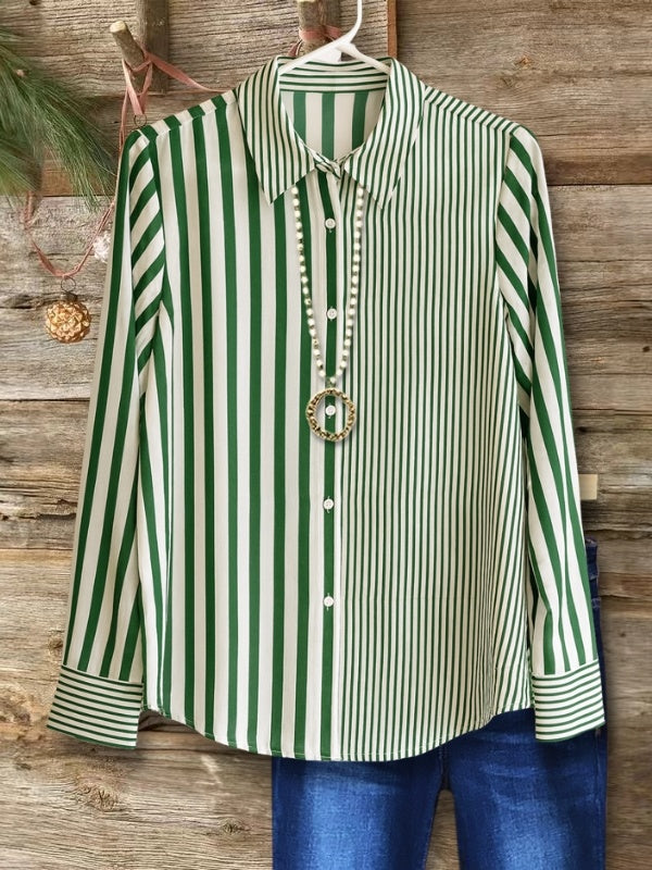Fresh Green Striped Shirt