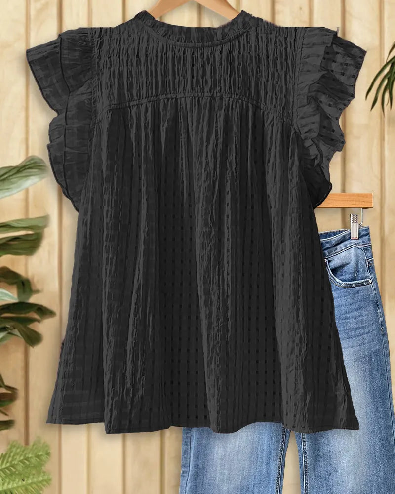 Babydoll Grid Girly Ruffles Camisole