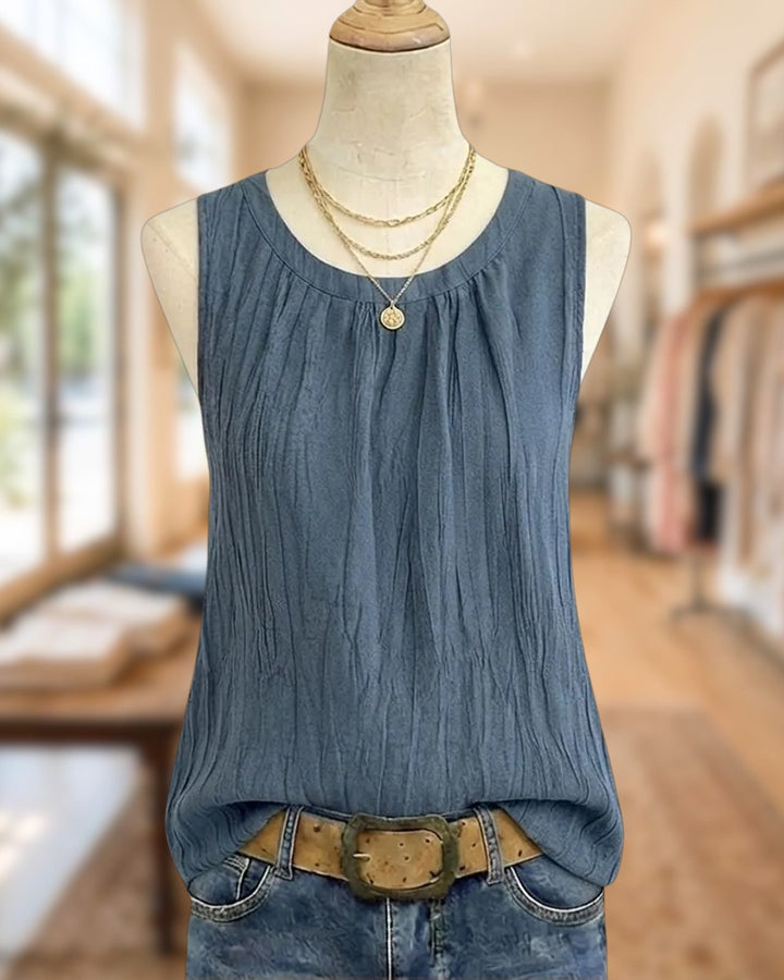 Sleeveless Round Neck Solid Color Casual Everyday Tank Top