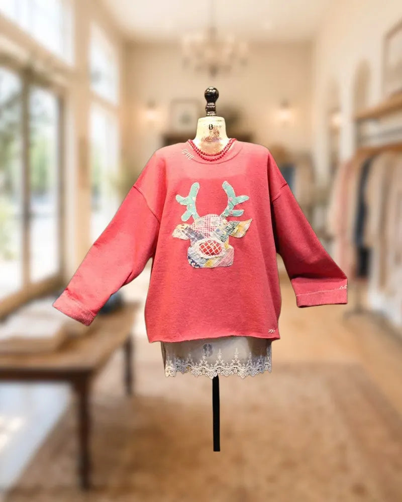 Christmas Reindeer Print Urban Sweatshirt