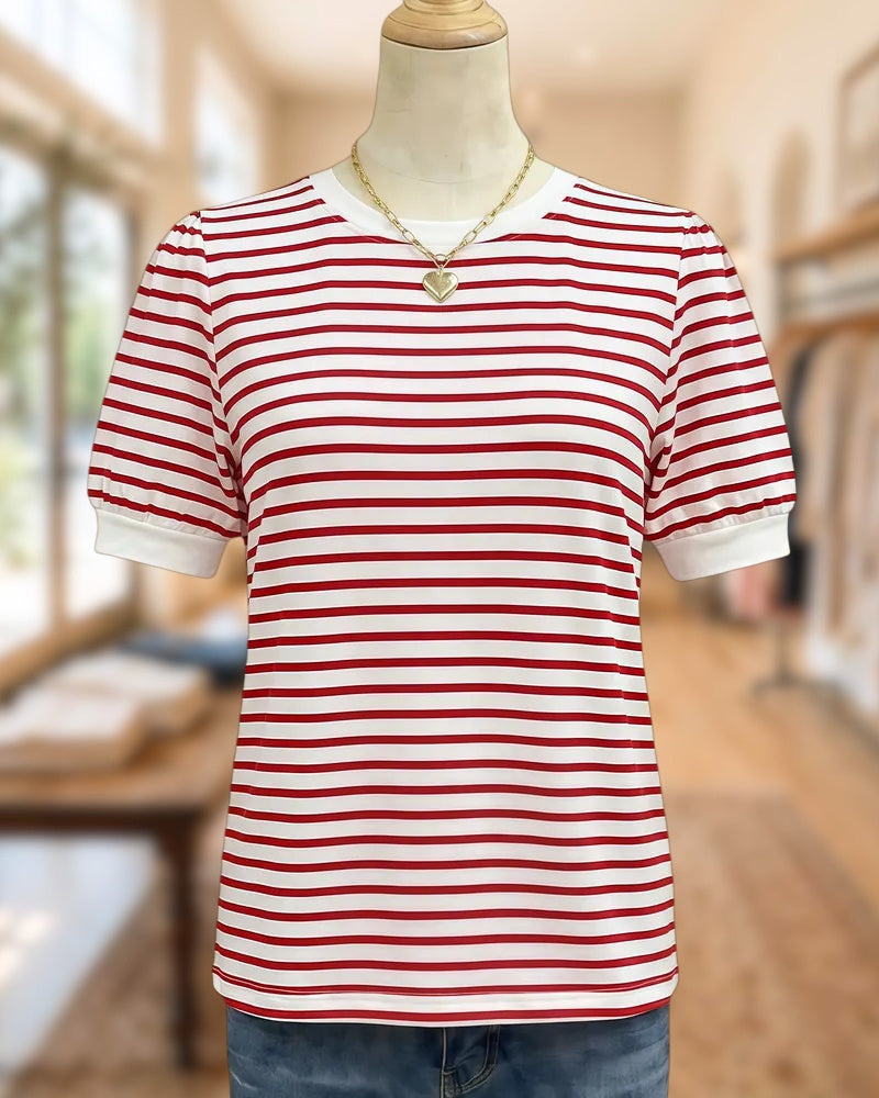 Striped Classic Round Neck Casual Wear T-Shirt