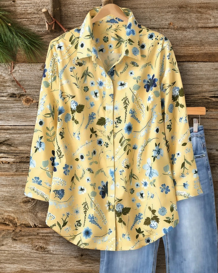 Romantic Nature Print Loose Blouse
