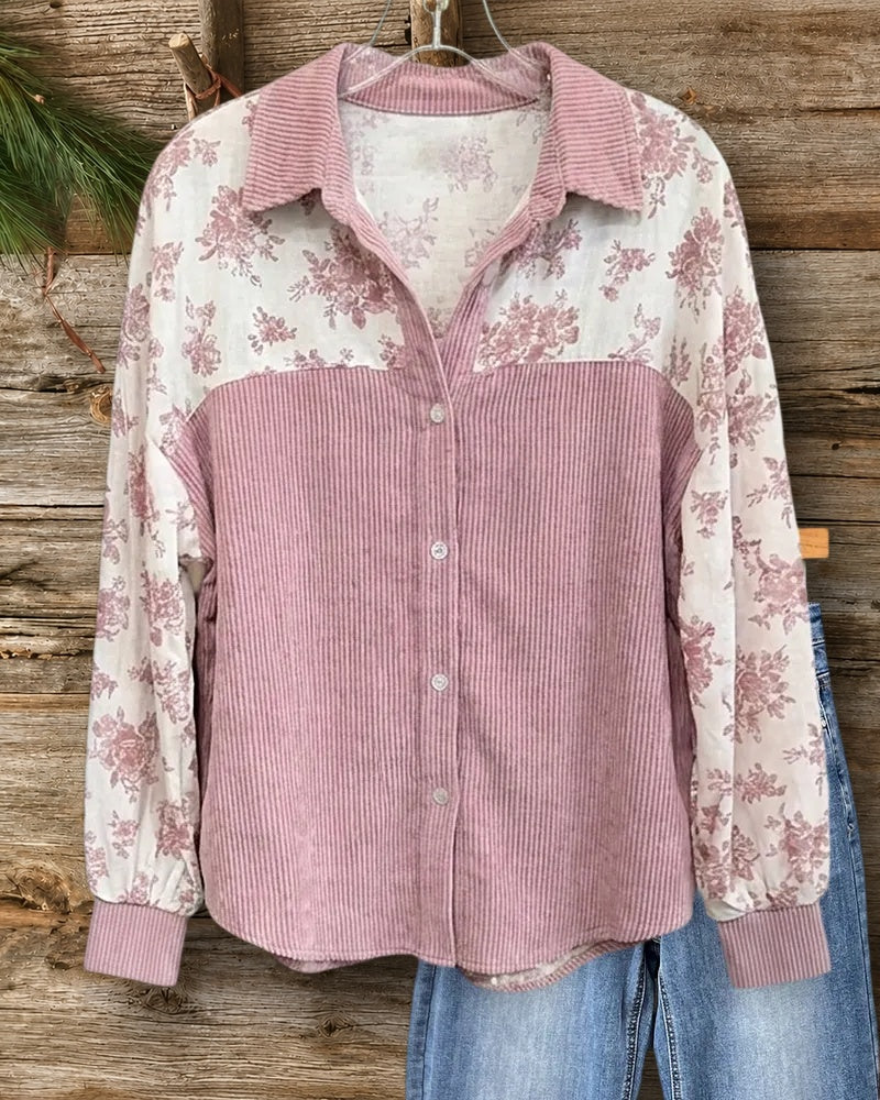 Floral Print Button Lapel Shirt