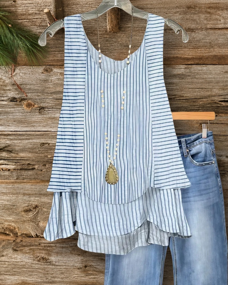 Striped Sleeveless Simple Layered Camisole