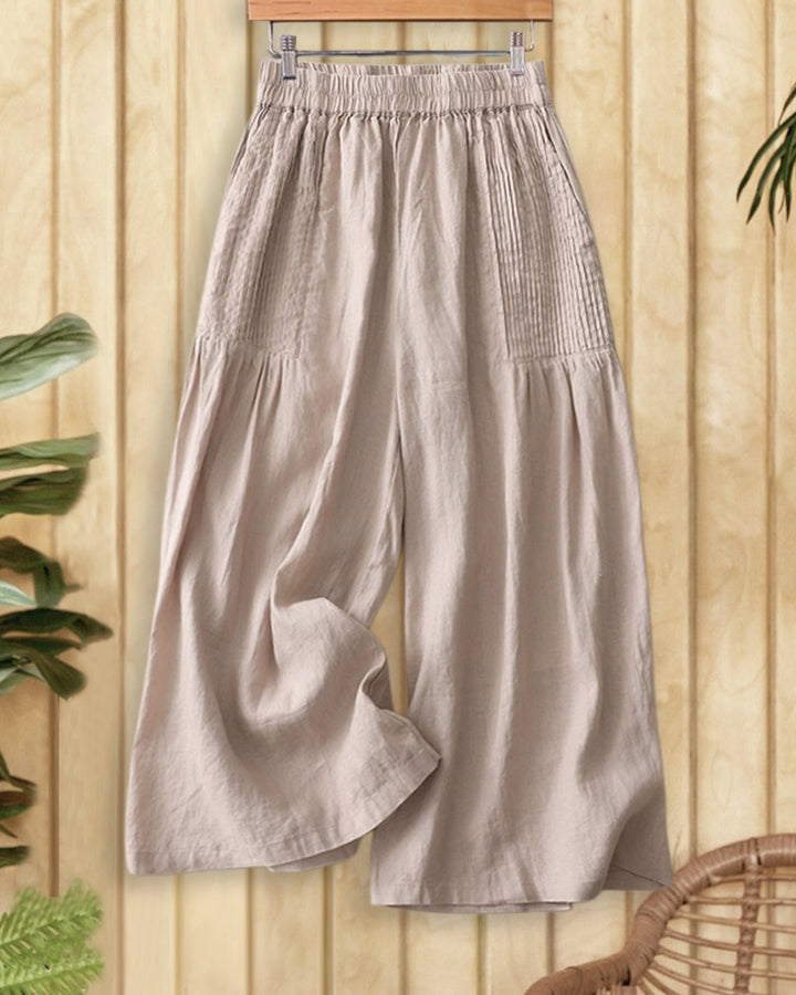 Solid Color Cozy Pocket Wide Leg Pants