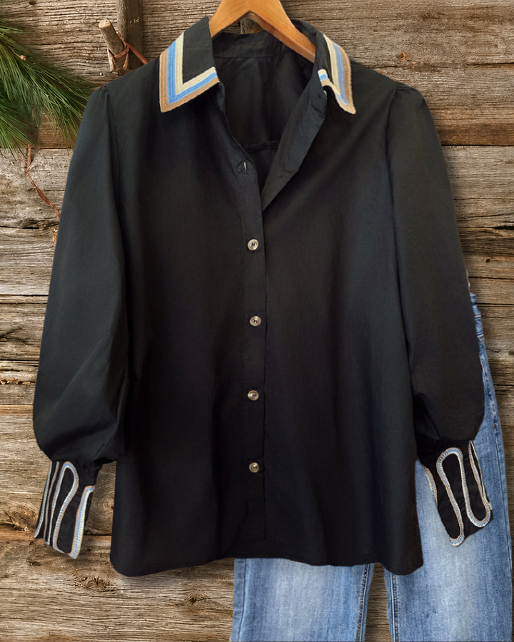 Abstract Print Chic Button Up Shirt