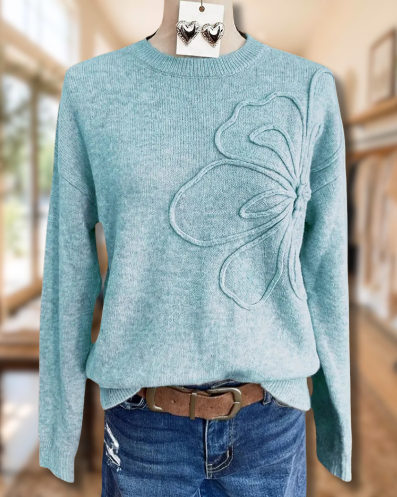 Round Neck Drop-Shoulder Sweater