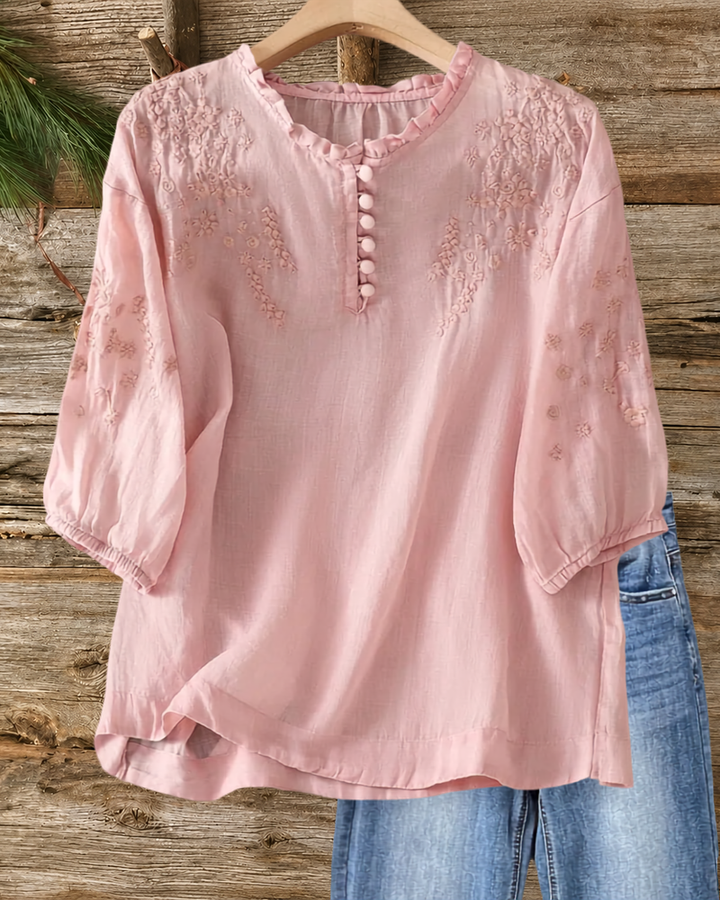Embroidered Half Sleeve Blouse