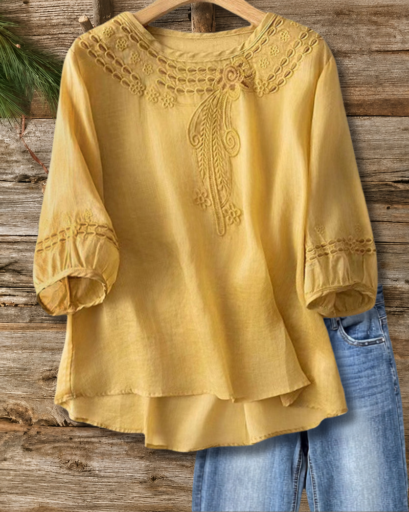 Floral Embroidery Ethnic Blouse
