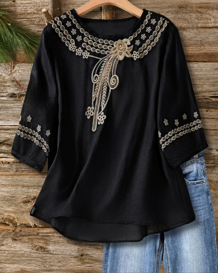 Floral Embroidery Ethnic Blouse