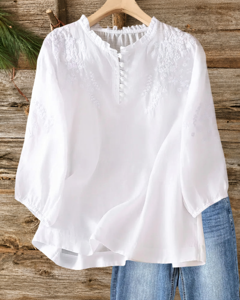 Embroidered Half Sleeve Blouse