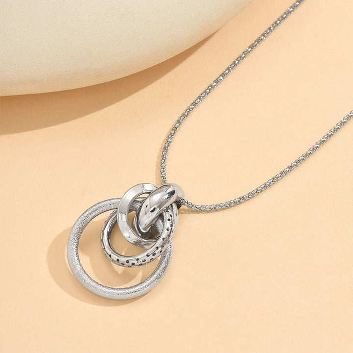 Golden Harmony Circle Pendant Necklace