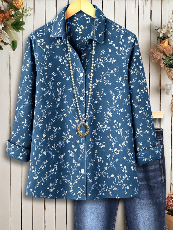 Indigo Floral Button Shirt