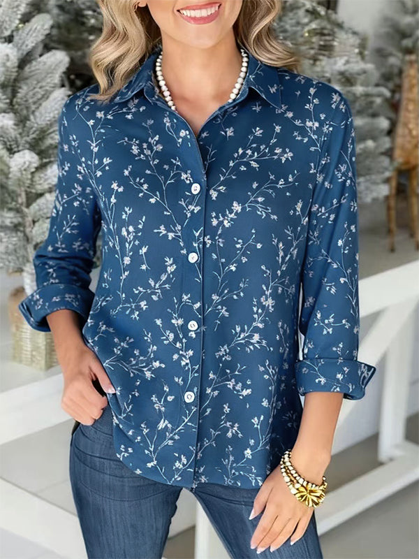 Indigo Floral Button Shirt