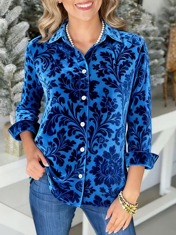Sapphire Velvet Baroque Shirt