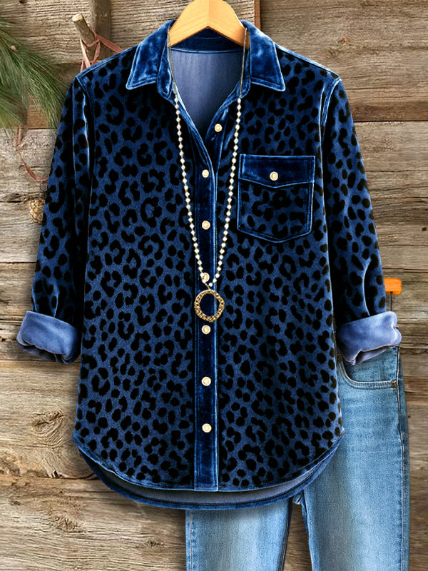 Midnight Velvet Leopard Shirt