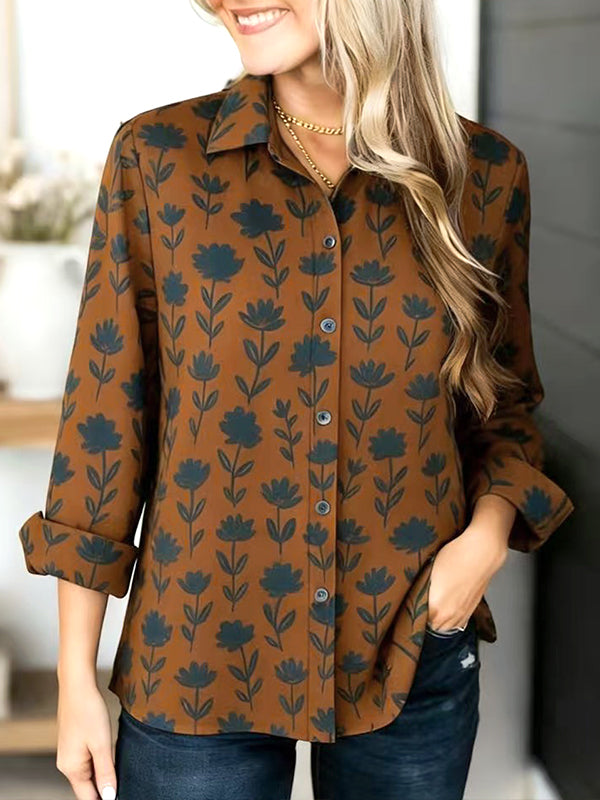 Rustic Bloom Button-Down Shirt
