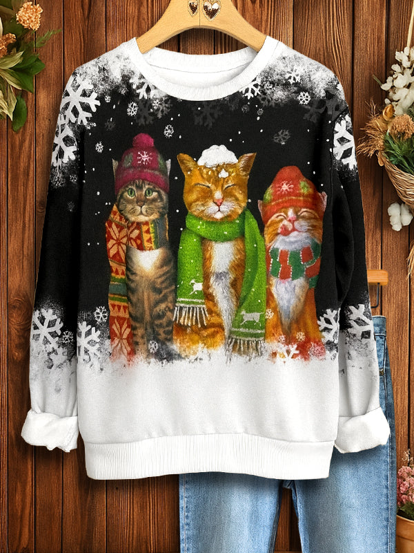 Cat Snowflake Christmas Sweatshirt