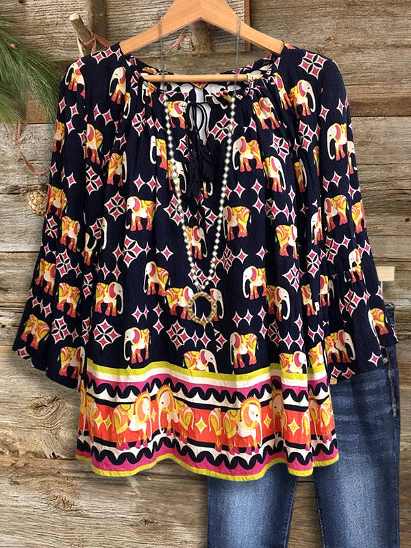 Golden Elephant Boho Tunic